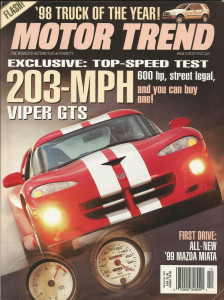MOTOR TREND 1997 DEC - VENOM, CARROLL SHELBY, 911 C4 - 2 COVERS